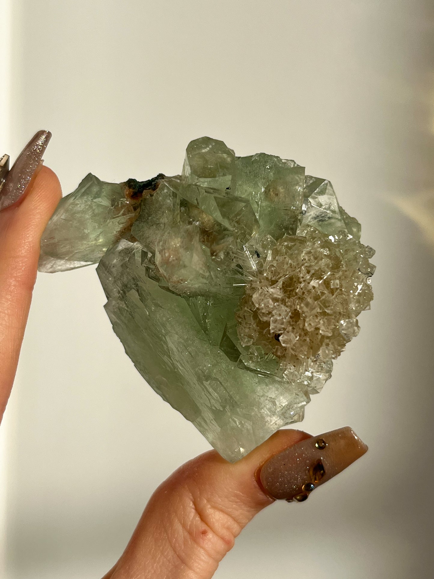 Green Apophyllite with Thomsonite, Mesolite & Calcite Specimen #6