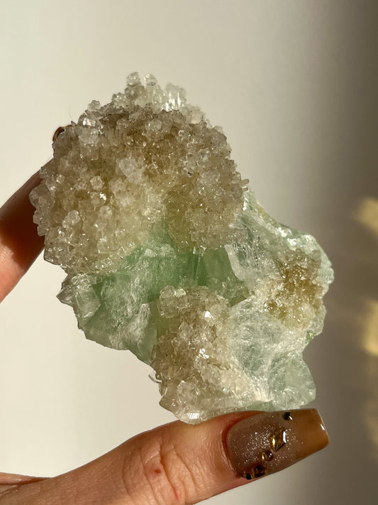 Green Apophyllite with Thomsonite, Mesolite & Calcite Specimen #8