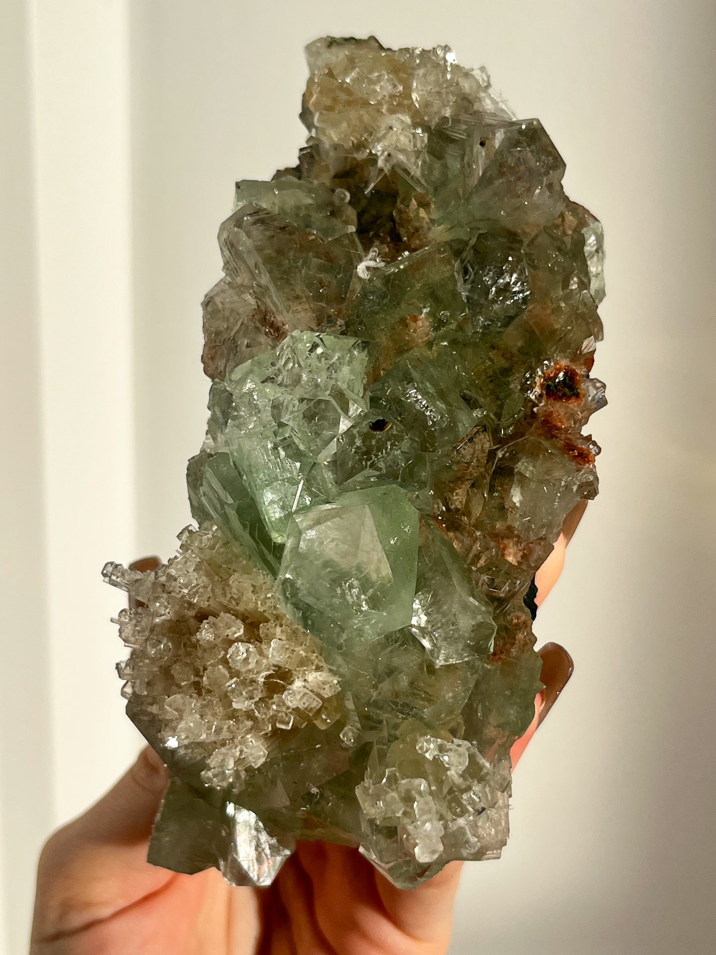 Green Apophyllite with Thomsonite, Mesolite & Calcite Specimen #9