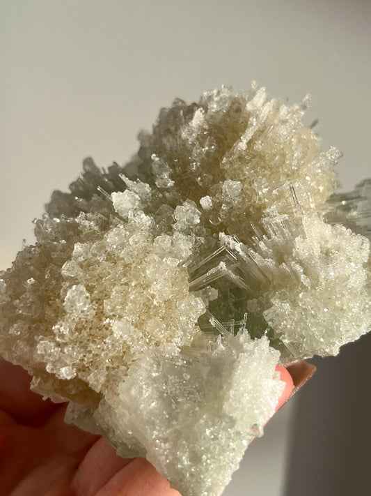 Green Apophyllite with Thomsonite, Mesolite & Calcite Specimen #11