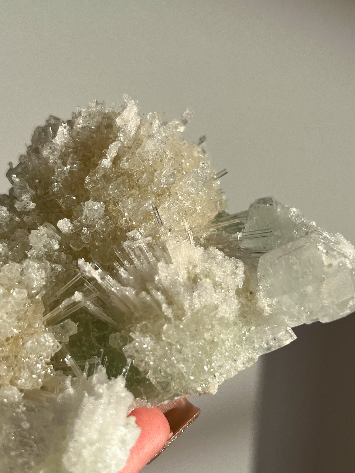 Green Apophyllite with Thomsonite, Mesolite & Calcite Specimen #11