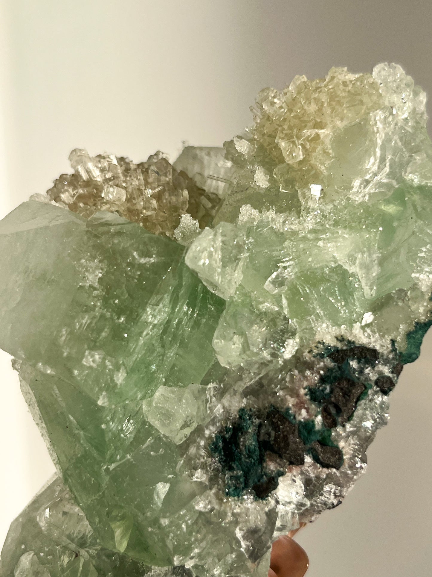 Green Apophyllite with Thomsonite, Mesolite & Calcite Specimen #16