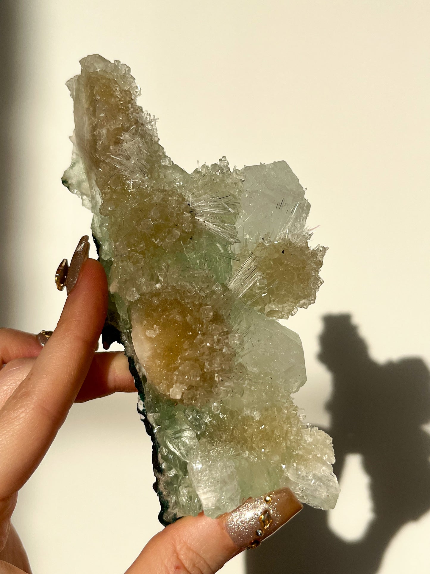 Green Apophyllite with Thomsonite, Mesolite & Calcite Specimen #21