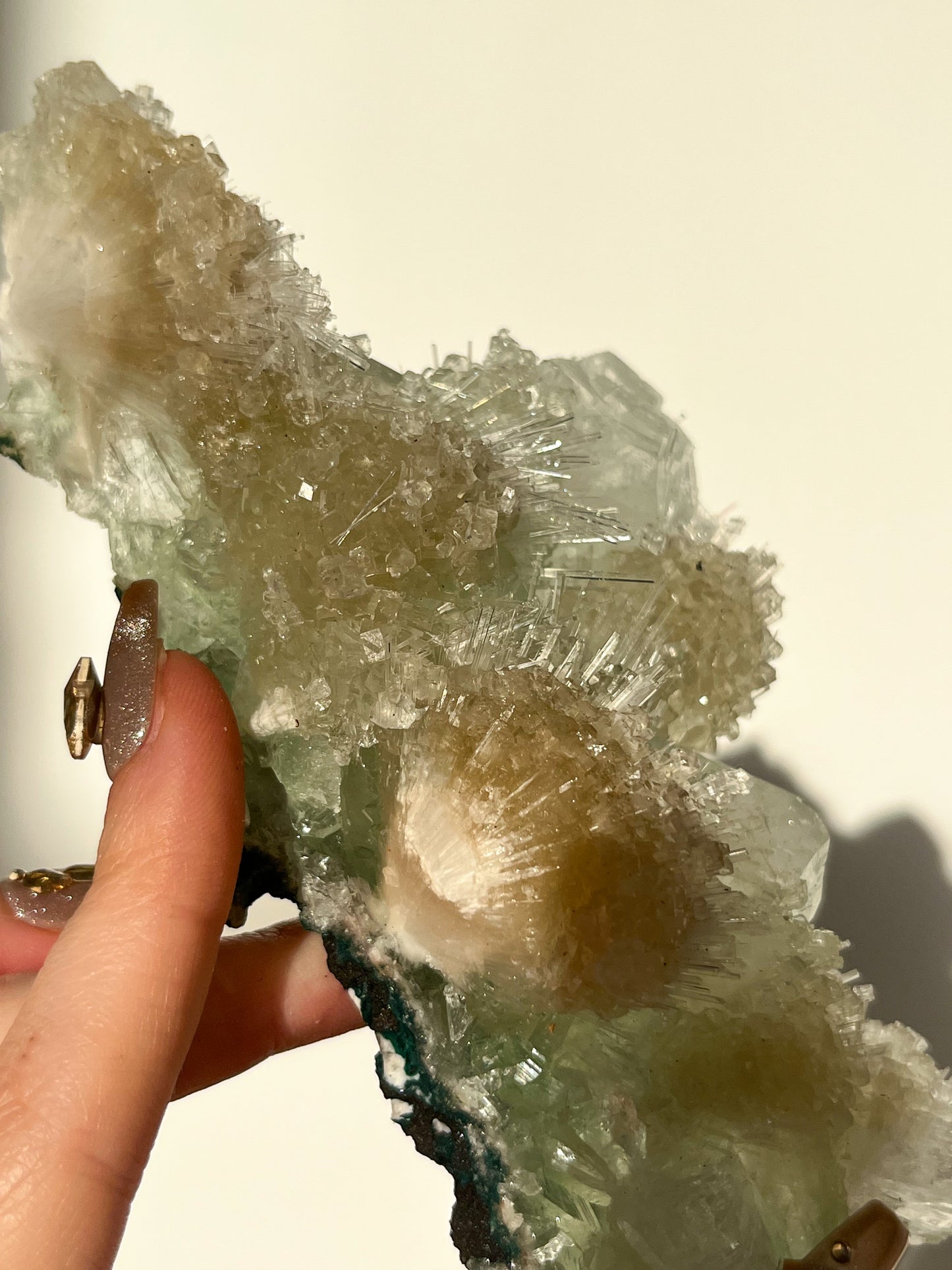 Green Apophyllite with Thomsonite, Mesolite & Calcite Specimen #21