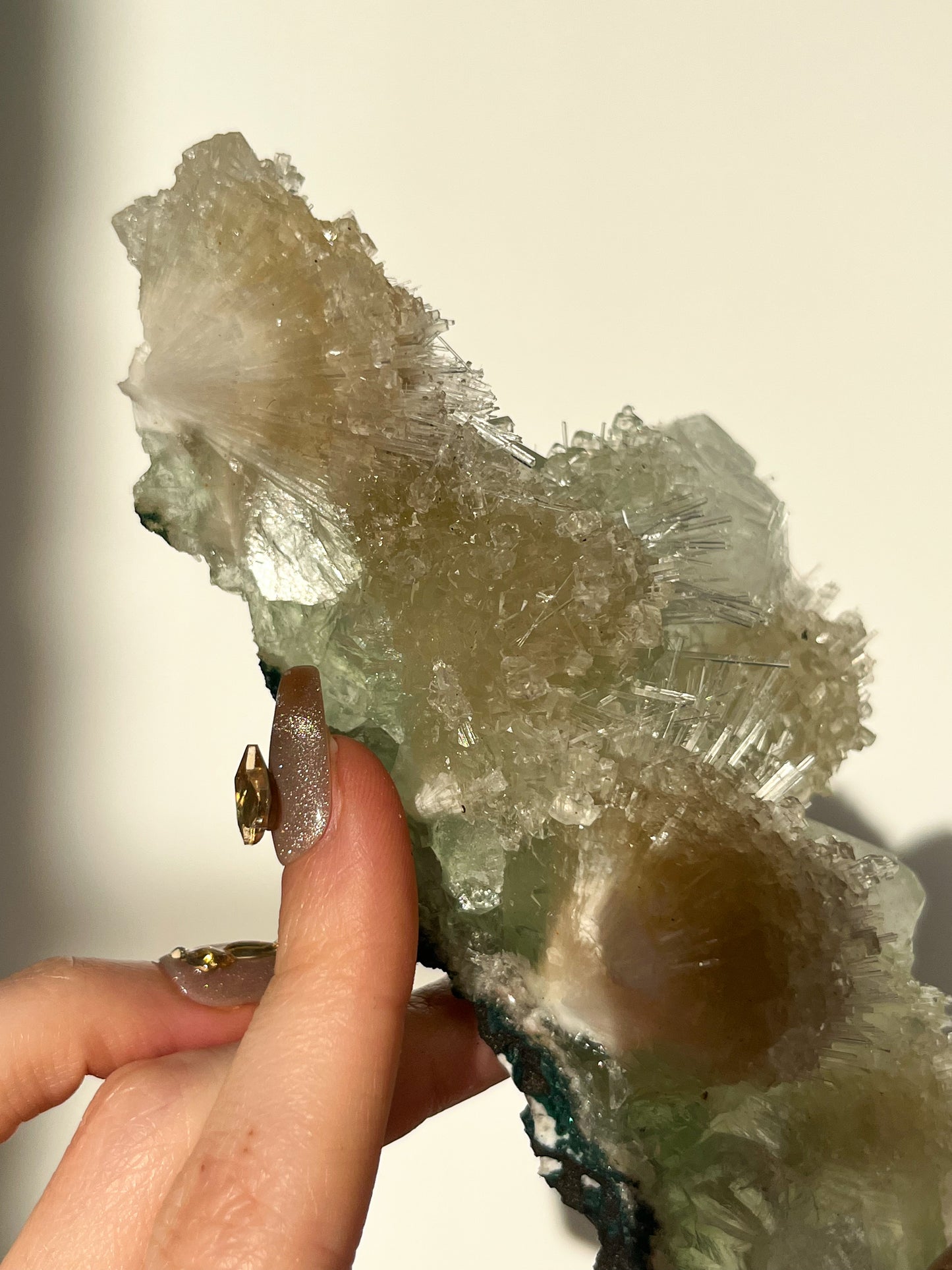 Green Apophyllite with Thomsonite, Mesolite & Calcite Specimen #21