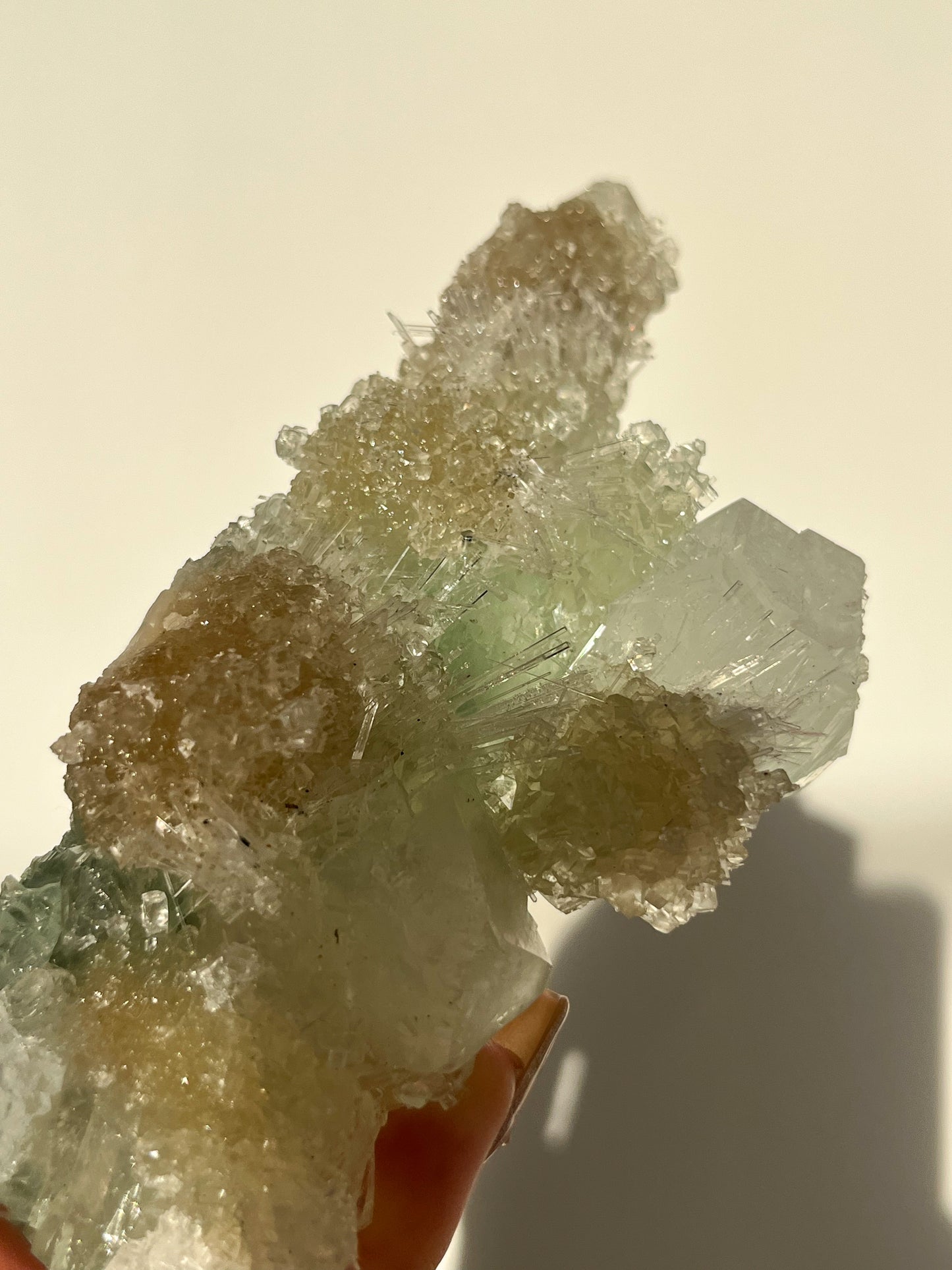 Green Apophyllite with Thomsonite, Mesolite & Calcite Specimen #21