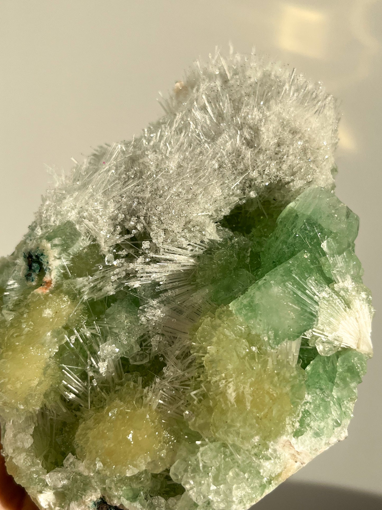 Green Apophyllite with Thomsonite, Mesolite & Calcite Specimen #24 (Perfectly Imperfect)