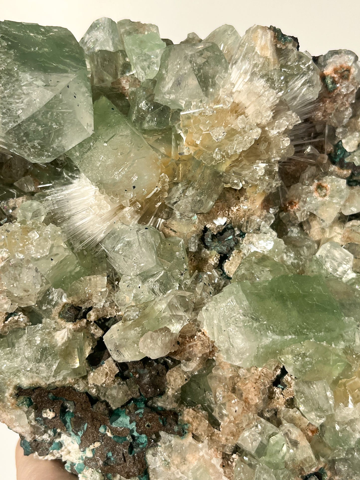 Green Apophyllite with Thomsonite, Mesolite & Calcite Specimen #25