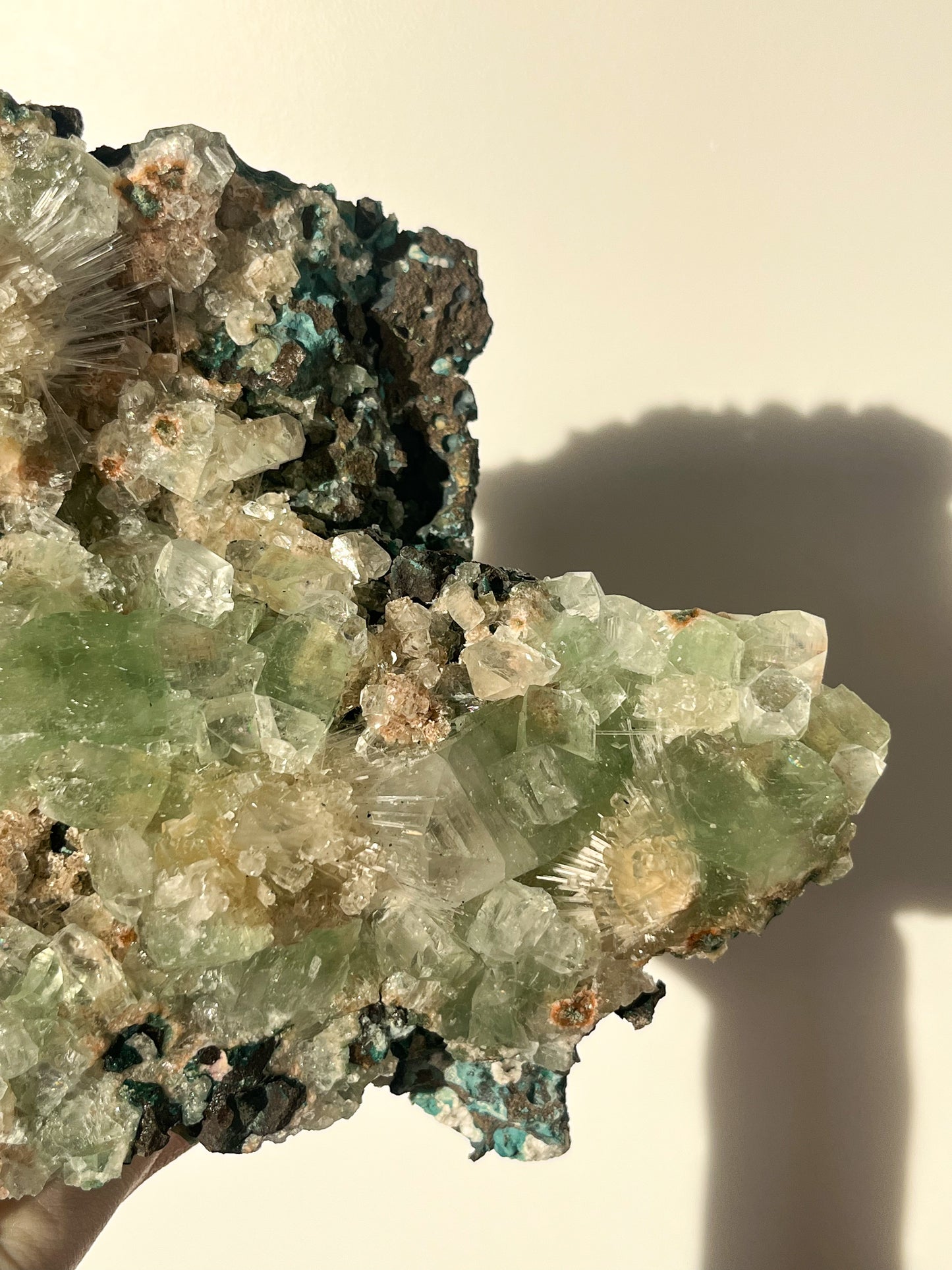 Green Apophyllite with Thomsonite, Mesolite & Calcite Specimen #25