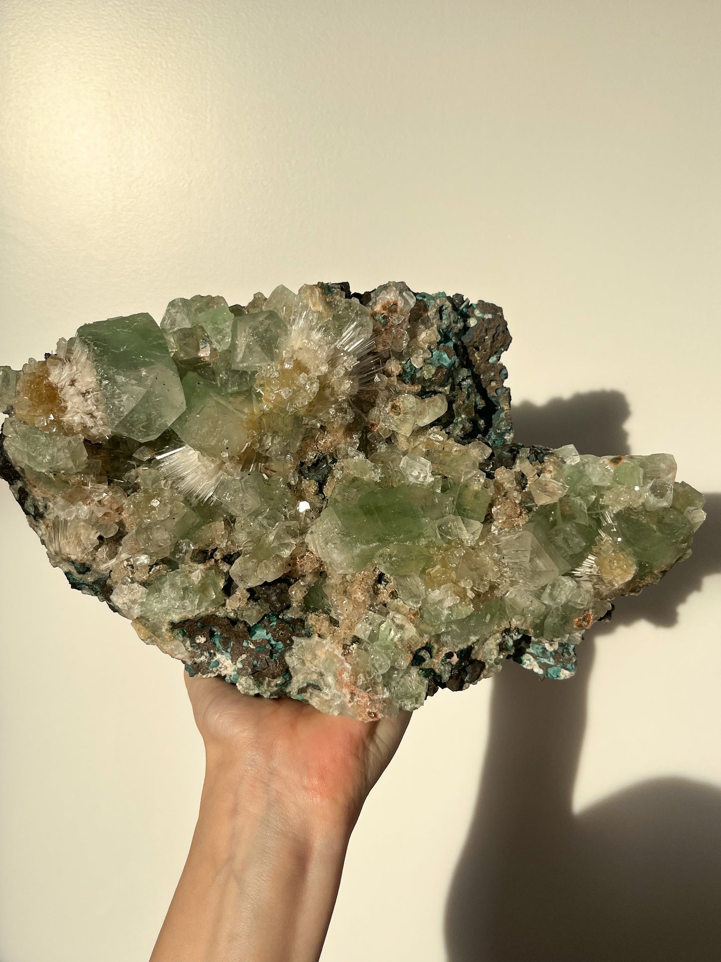 Green Apophyllite with Thomsonite, Mesolite & Calcite Specimen #25