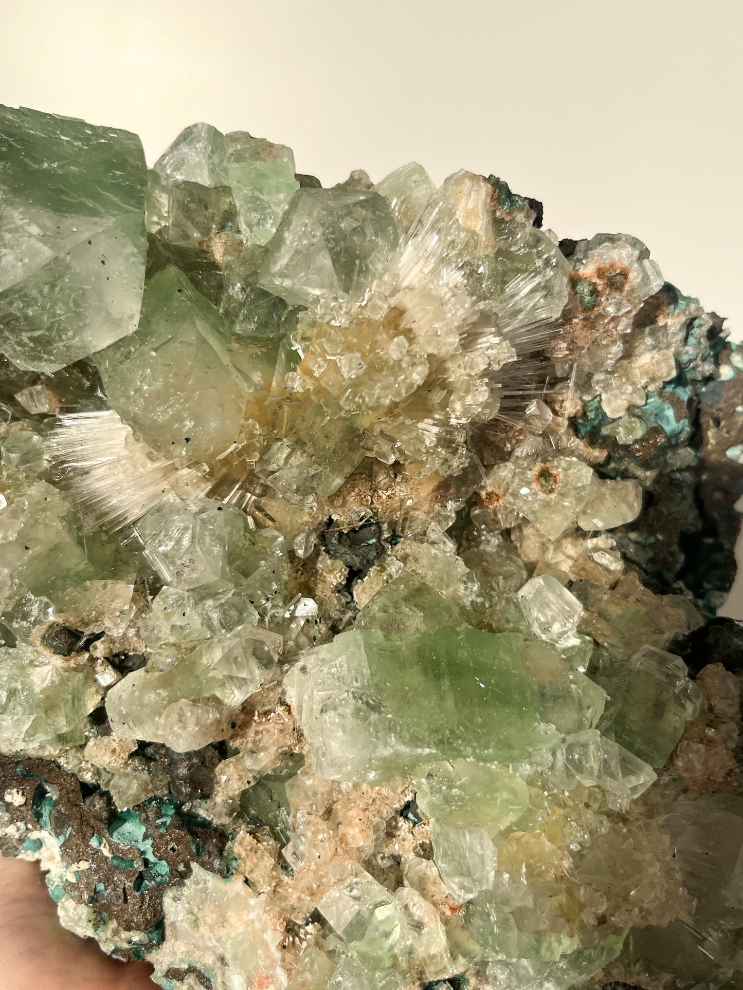 Green Apophyllite with Thomsonite, Mesolite & Calcite Specimen #25