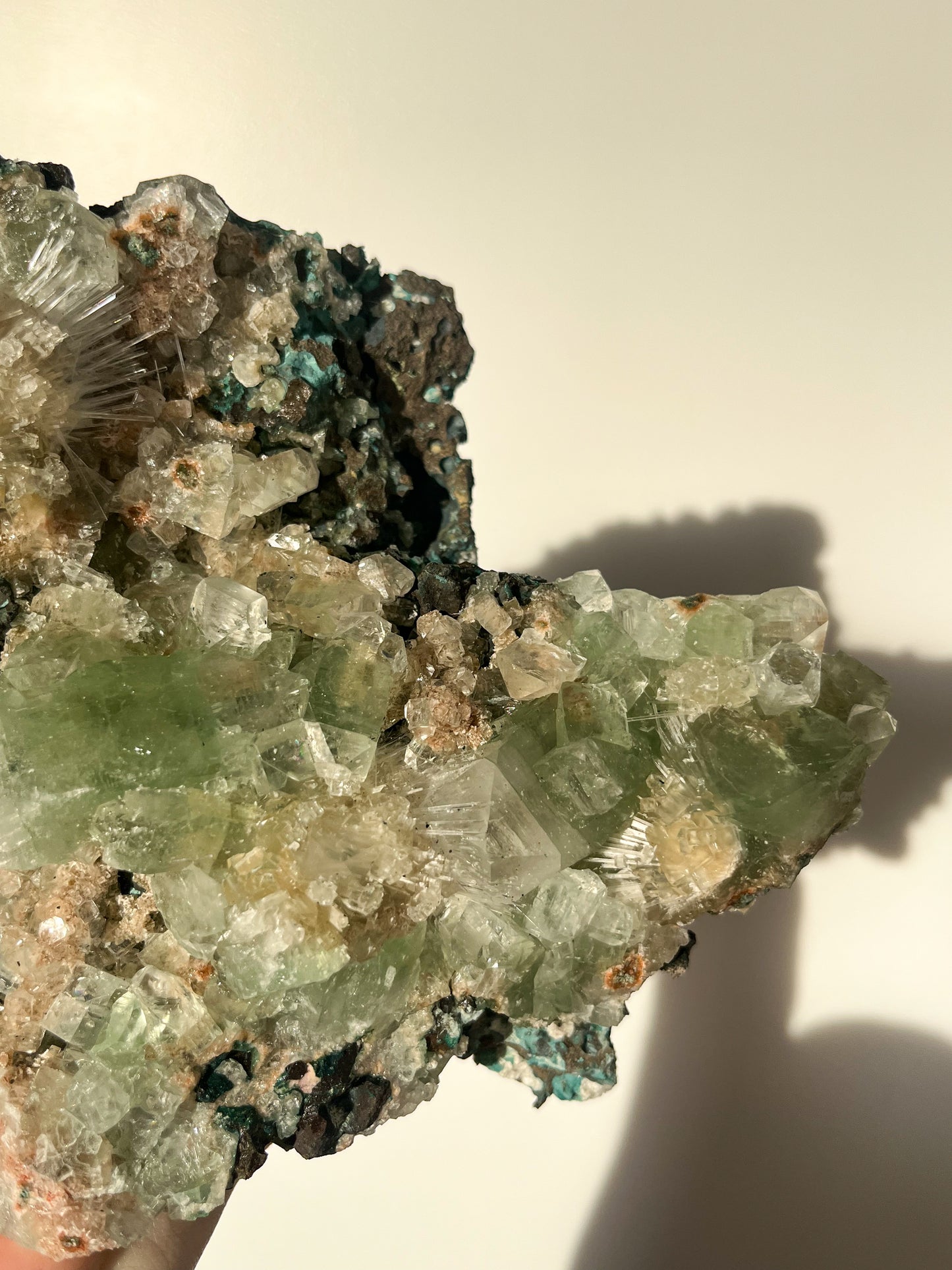 Green Apophyllite with Thomsonite, Mesolite & Calcite Specimen #25