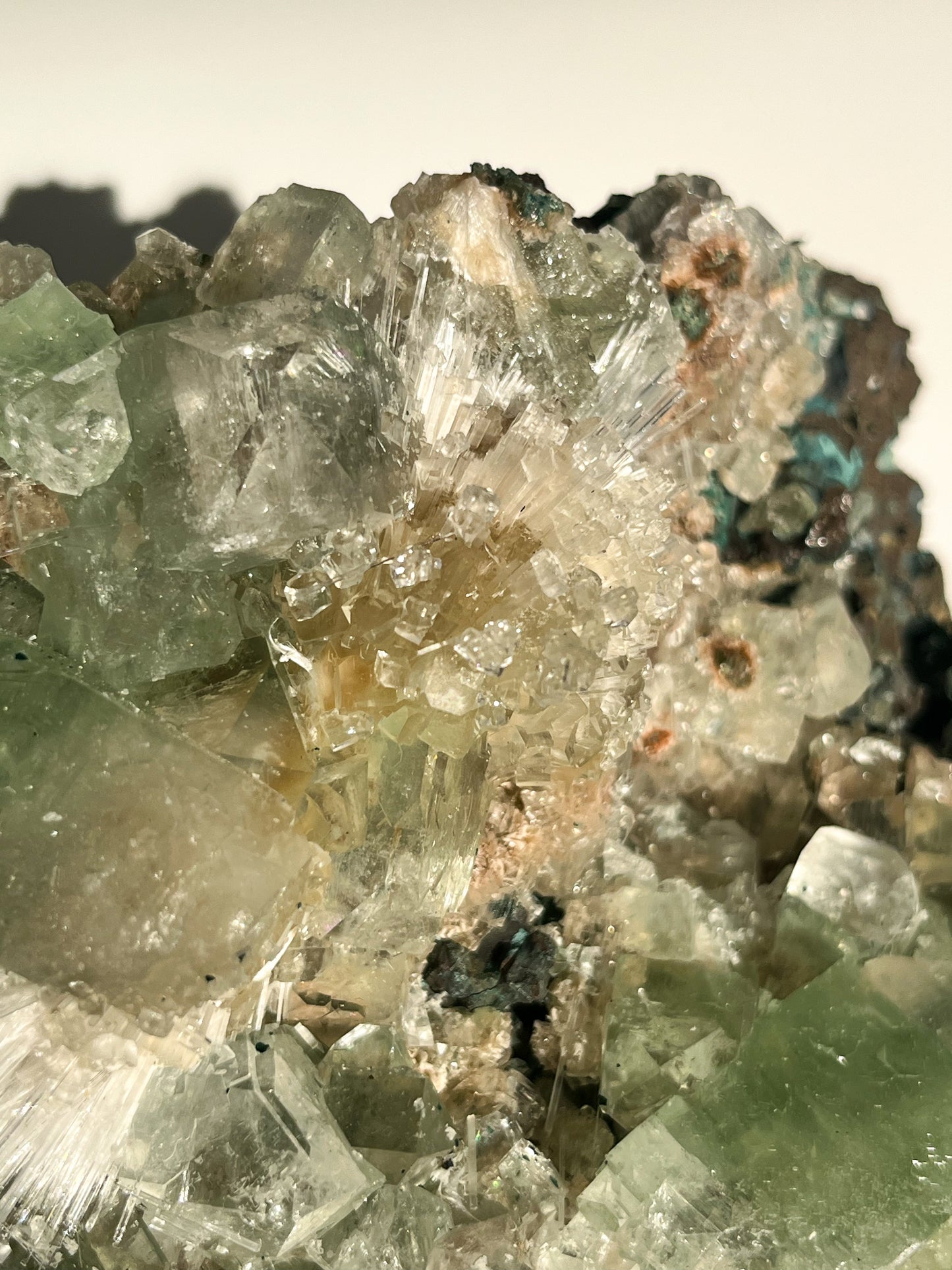 Green Apophyllite with Thomsonite, Mesolite & Calcite Specimen #25