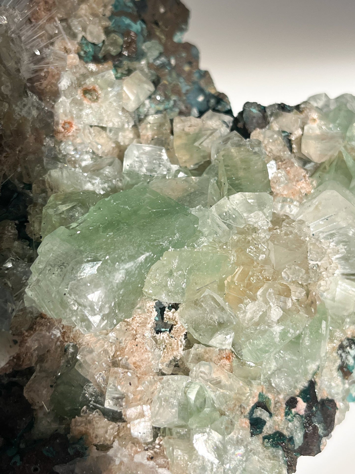 Green Apophyllite with Thomsonite, Mesolite & Calcite Specimen #25