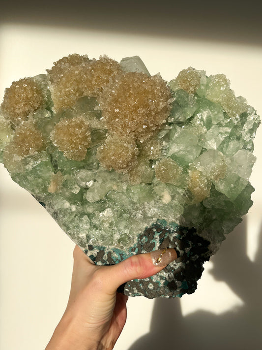 Green Apophyllite with Thomsonite, Mesolite & Calcite Specimen #26