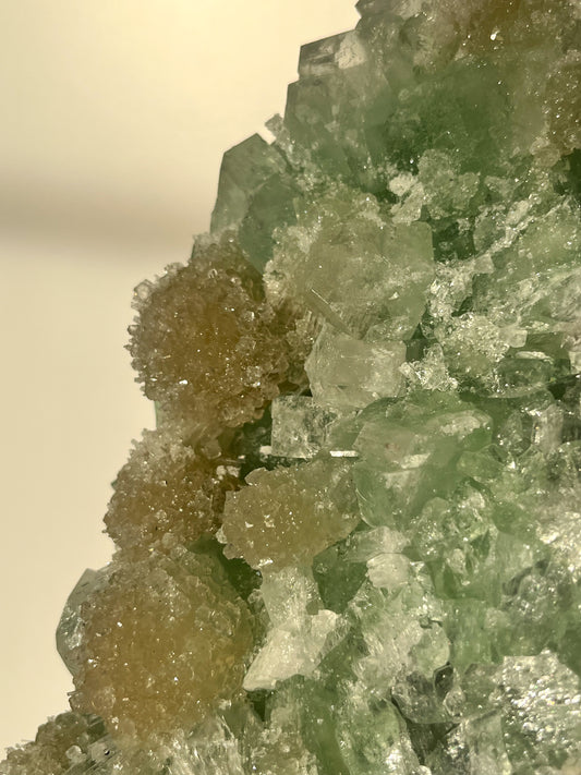 Green Apophyllite with Thomsonite, Mesolite & Calcite Specimen #27 (Perfectly Imperfect)