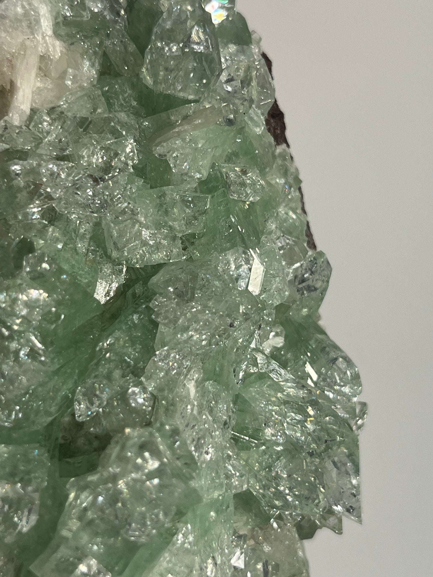 Pointed Green Apophyllite with Scolecite and Stilbite Specimen B