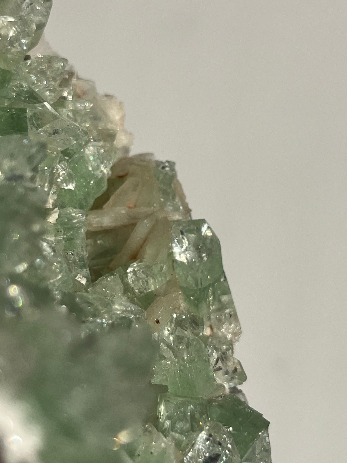 Pointed Green Apophyllite and Stilbite Specimen C