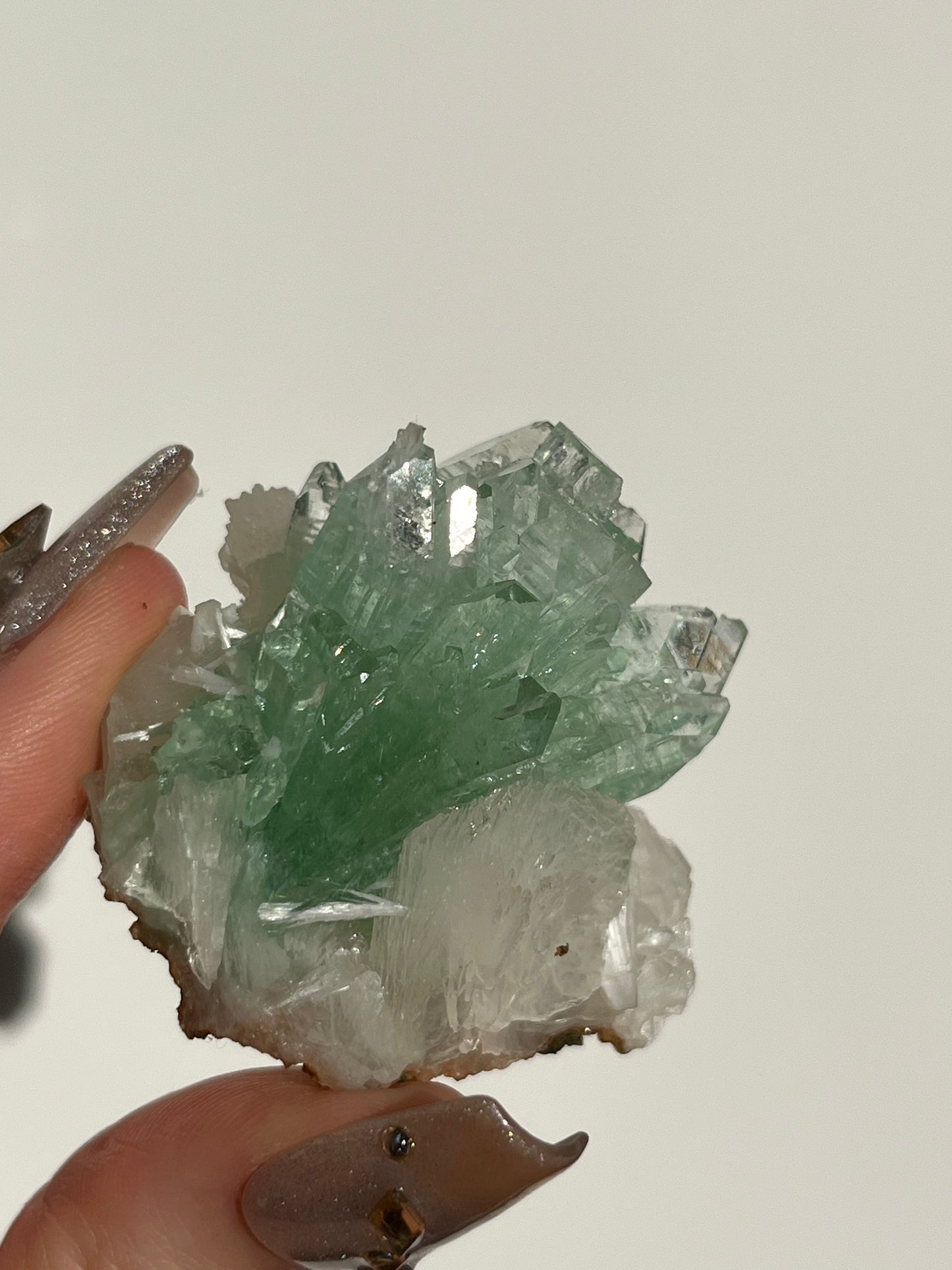 Pointed Fluorapophyllite with Stilbite and Scolecite Specimen B