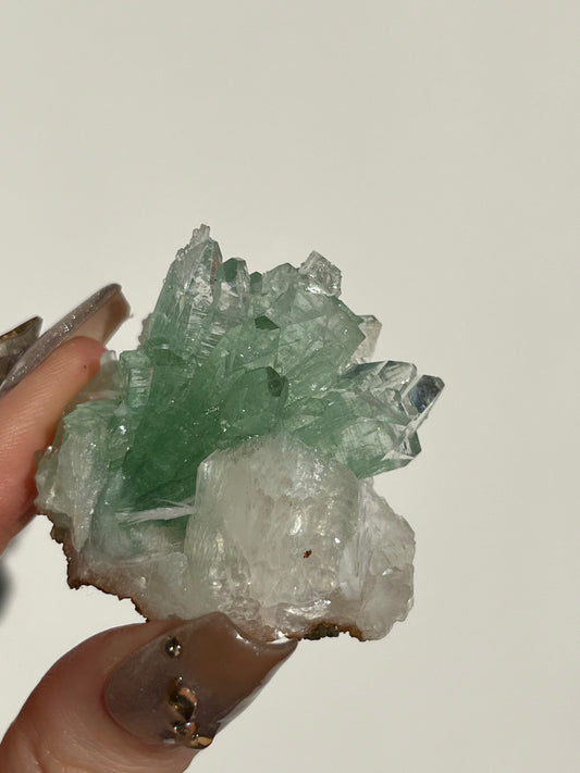 Pointed Fluorapophyllite with Stilbite and Scolecite Specimen B