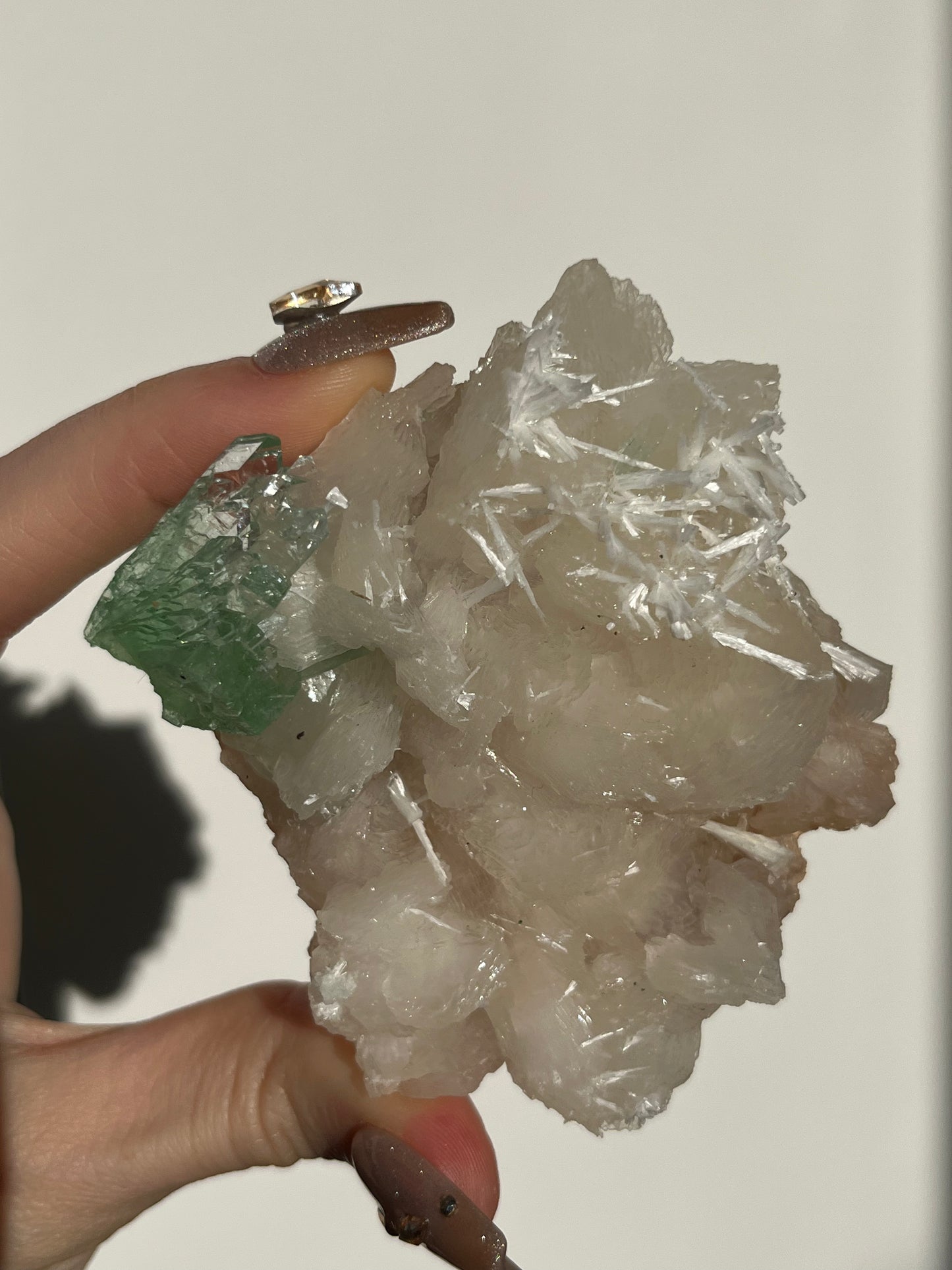 Pointed Fluorapophyllite with Stilbite and Scolecite Specimen G