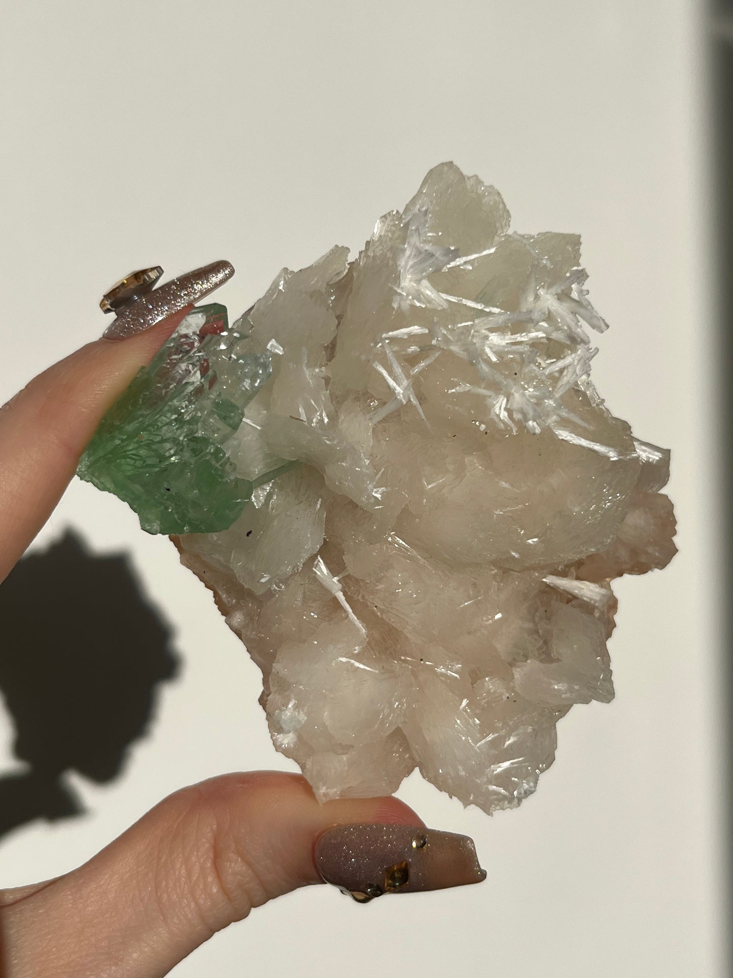 Pointed Fluorapophyllite with Stilbite and Scolecite Specimen G