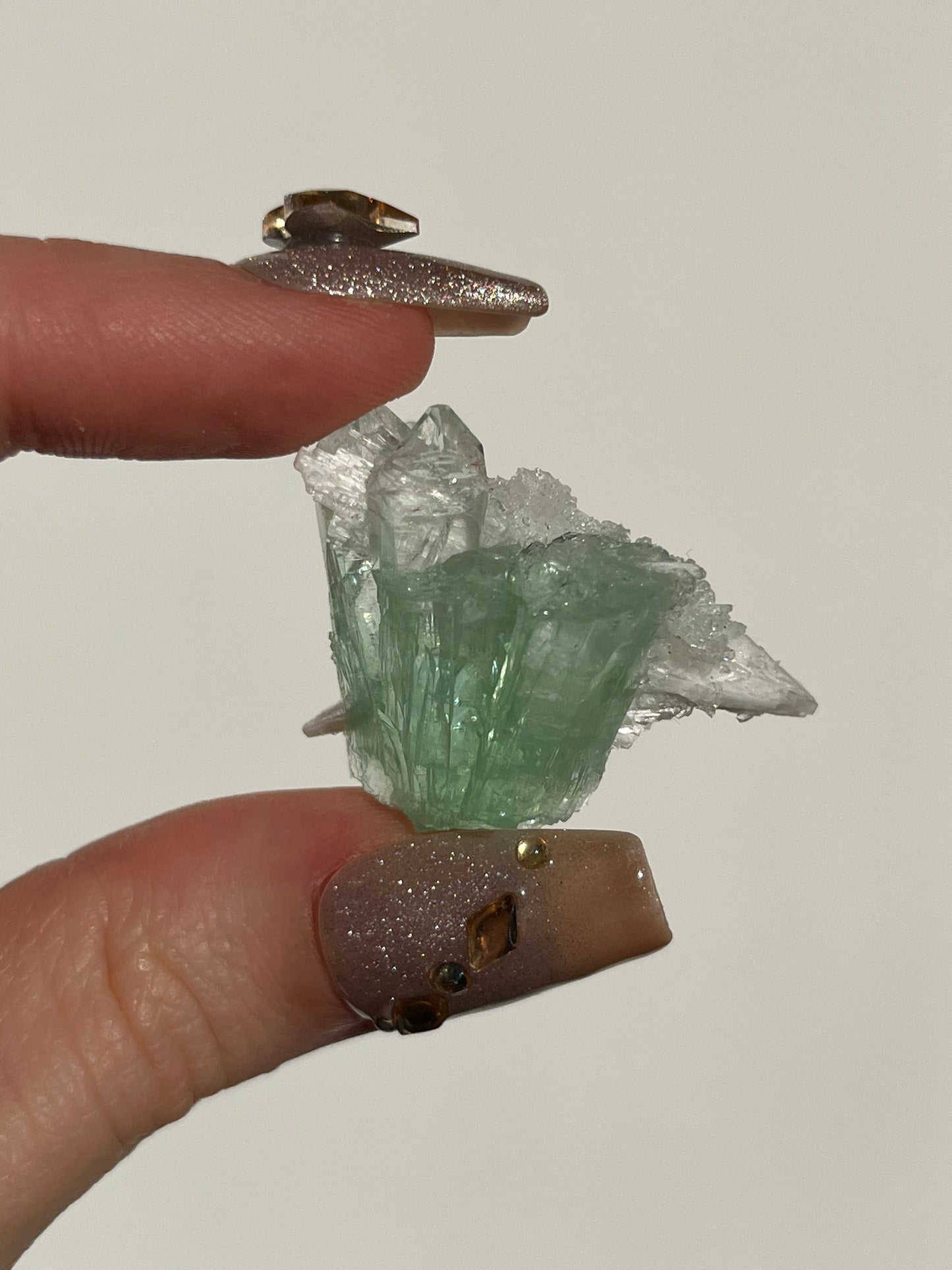 Pointed Fluorapophyllite with Calcite and Scolecite Specimen I