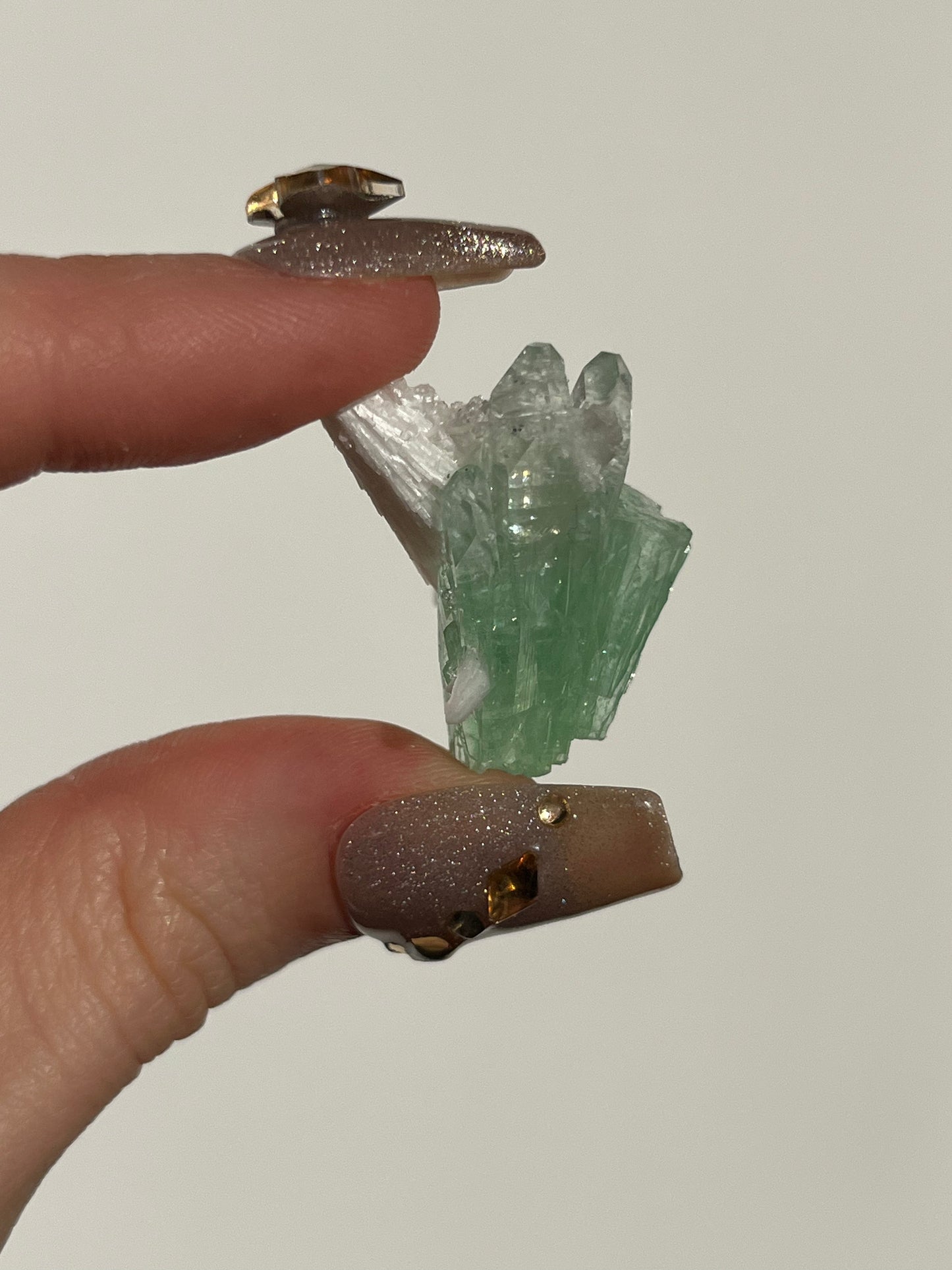 Pointed Fluorapophyllite with Calcite and Scolecite Specimen I