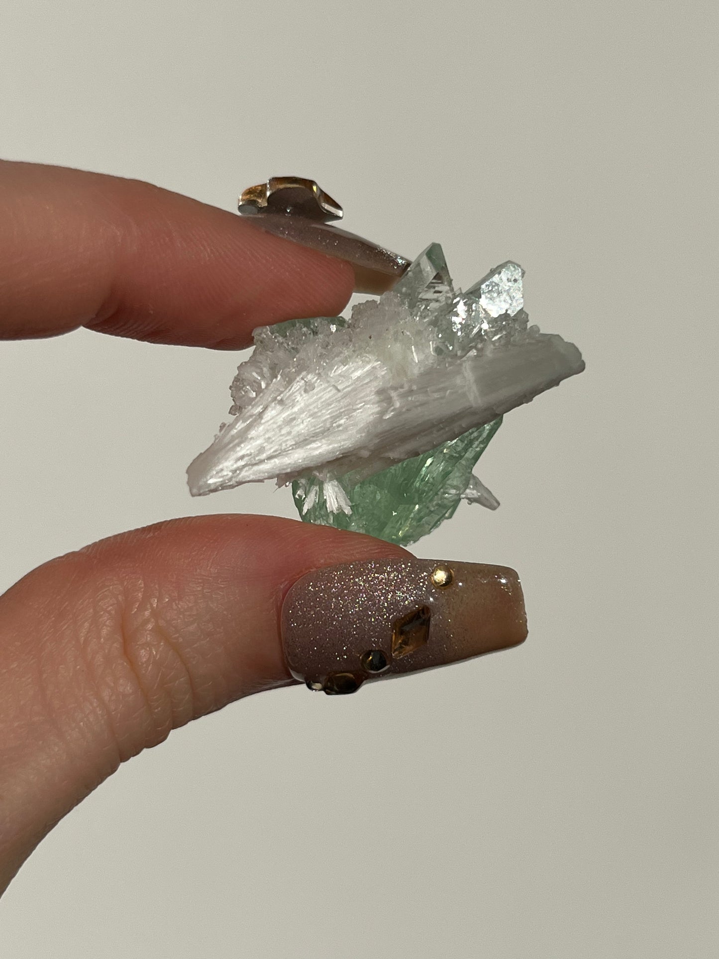 Pointed Fluorapophyllite with Calcite and Scolecite Specimen I