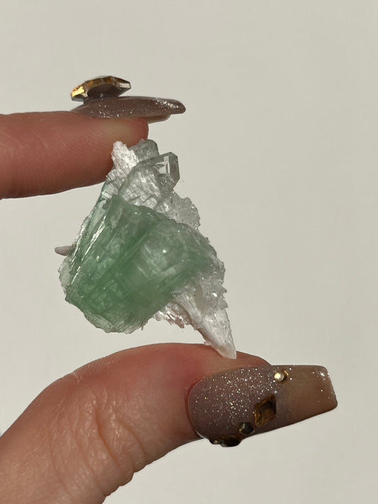 Pointed Fluorapophyllite with Calcite and Scolecite Specimen I