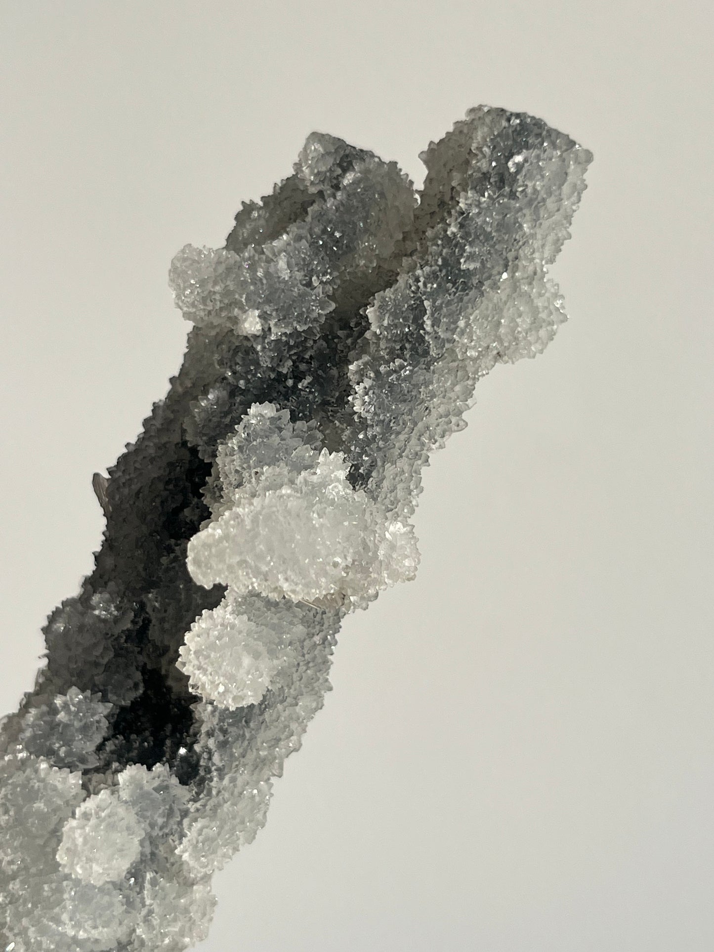 Grey Pseudostalactitic Chalcedony with Clear Heulandite Specimen B