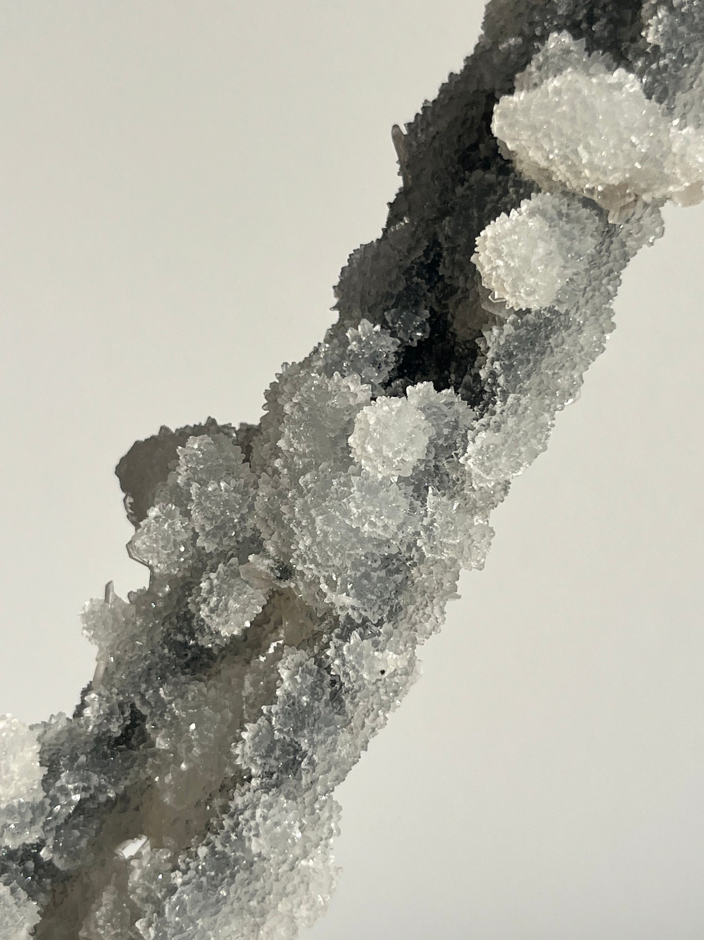 Grey Pseudostalactitic Chalcedony with Clear Heulandite Specimen B