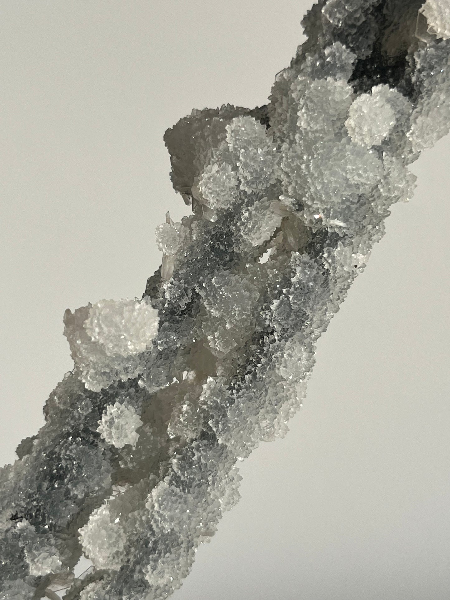 Grey Pseudostalactitic Chalcedony with Clear Heulandite Specimen B