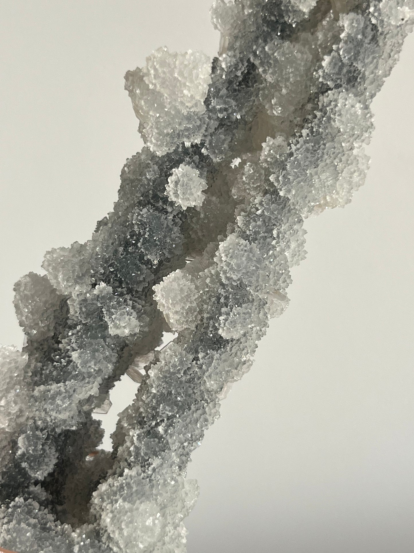 Grey Pseudostalactitic Chalcedony with Clear Heulandite Specimen B