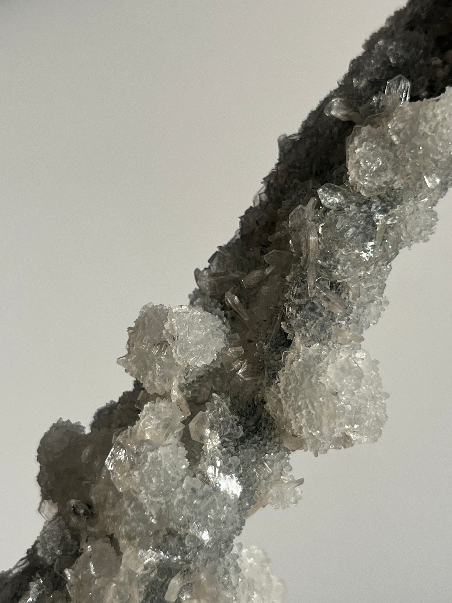 Grey Pseudostalactitic Chalcedony with Clear Heulandite Specimen B