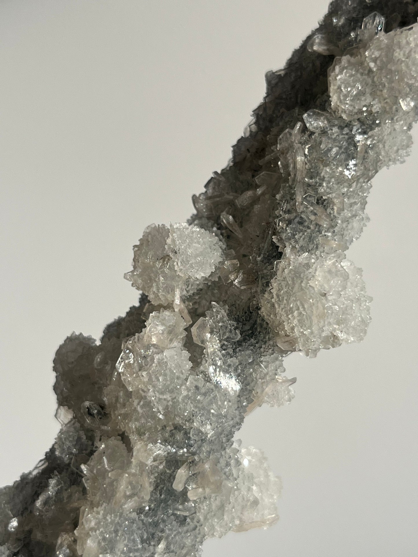 Grey Pseudostalactitic Chalcedony with Clear Heulandite Specimen B