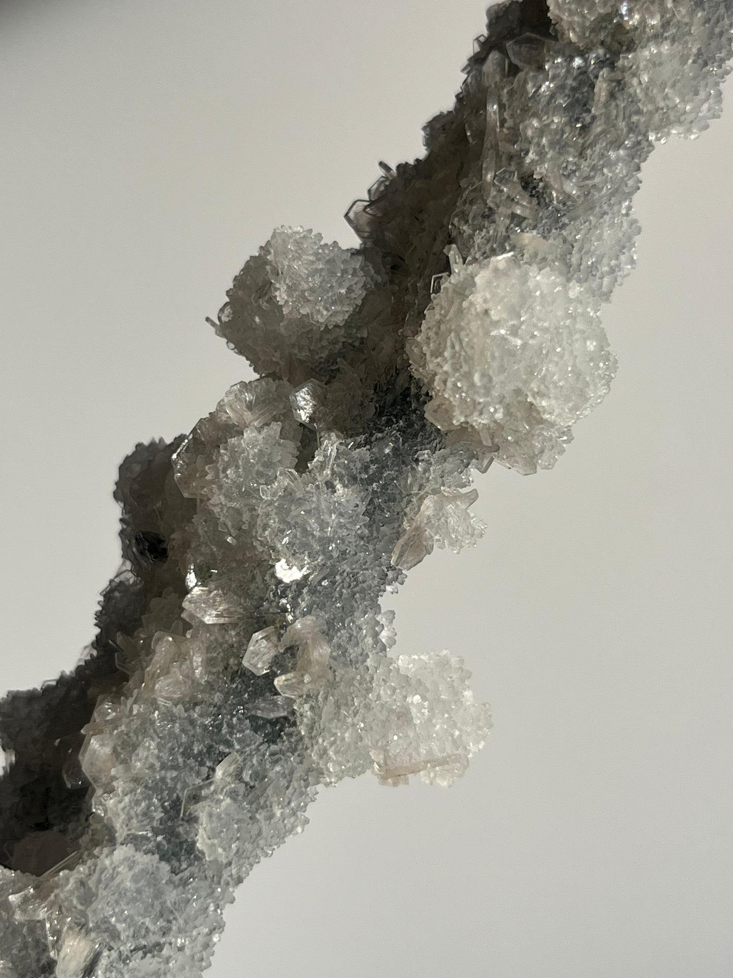 Grey Pseudostalactitic Chalcedony with Clear Heulandite Specimen B
