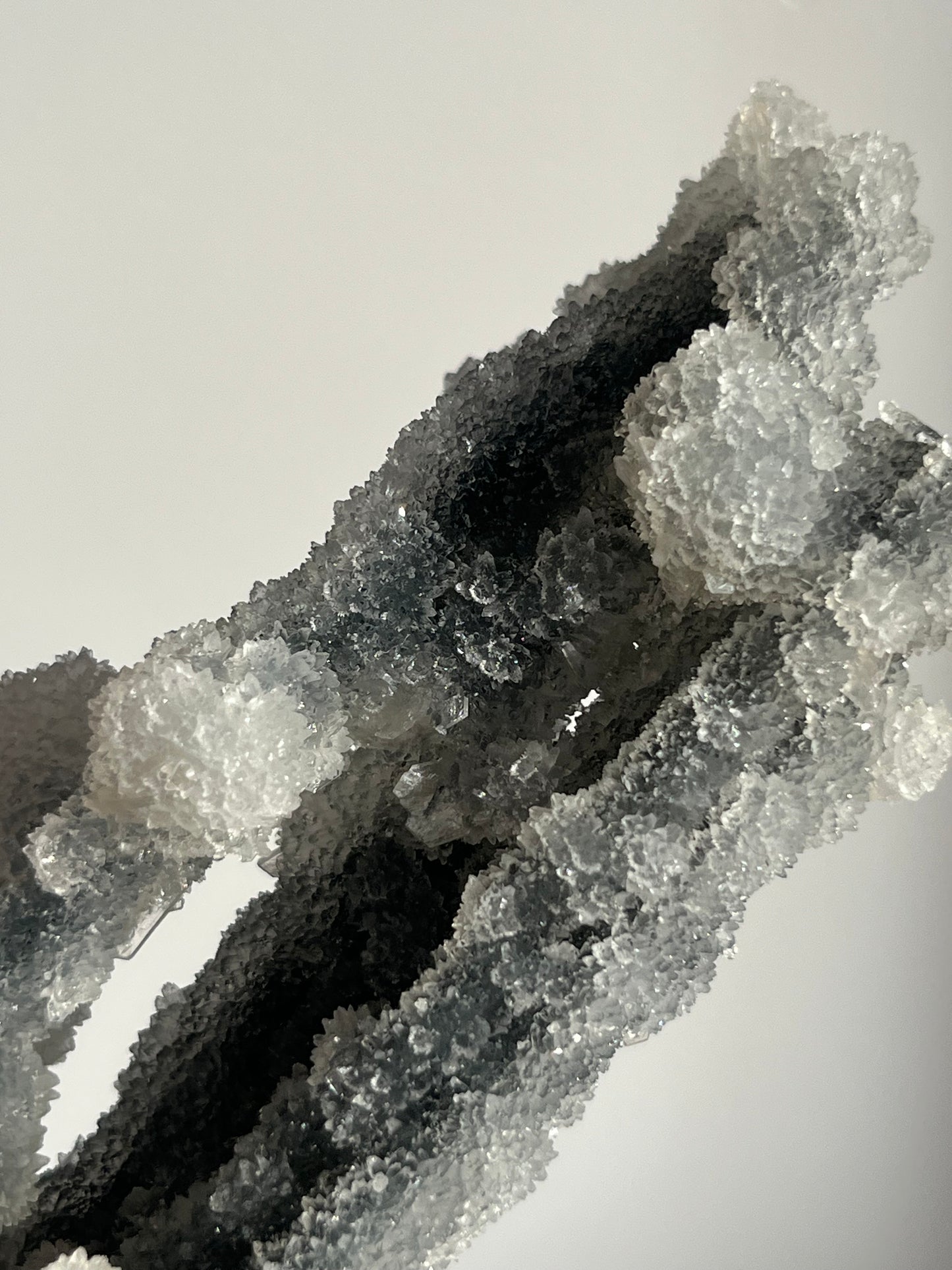 Grey Pseudostalactitic Chalcedony with Clear Heulandite Specimen C