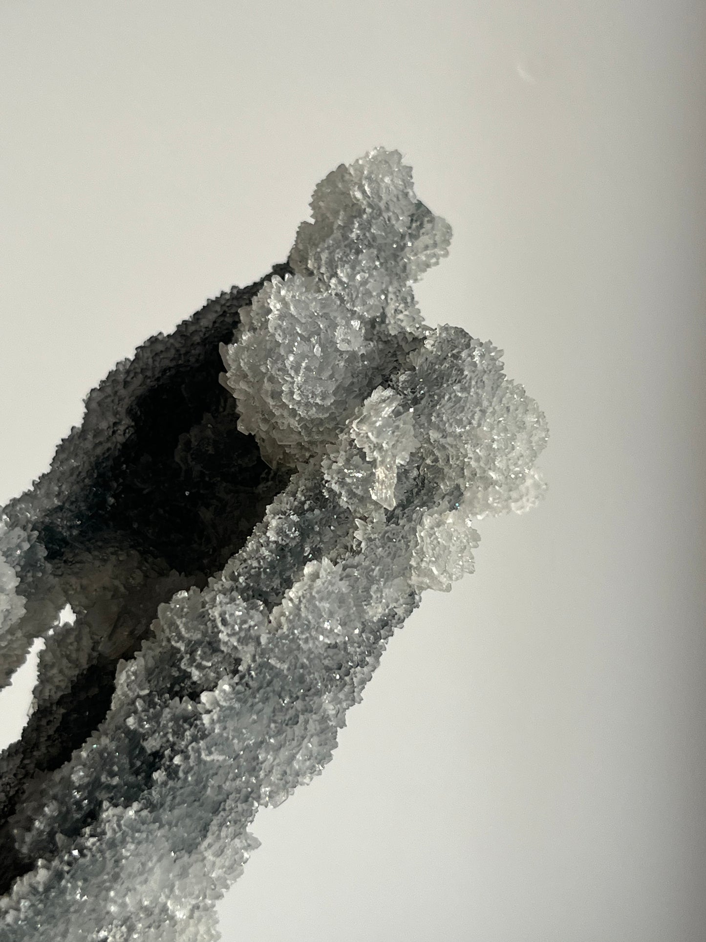Grey Pseudostalactitic Chalcedony with Clear Heulandite Specimen C