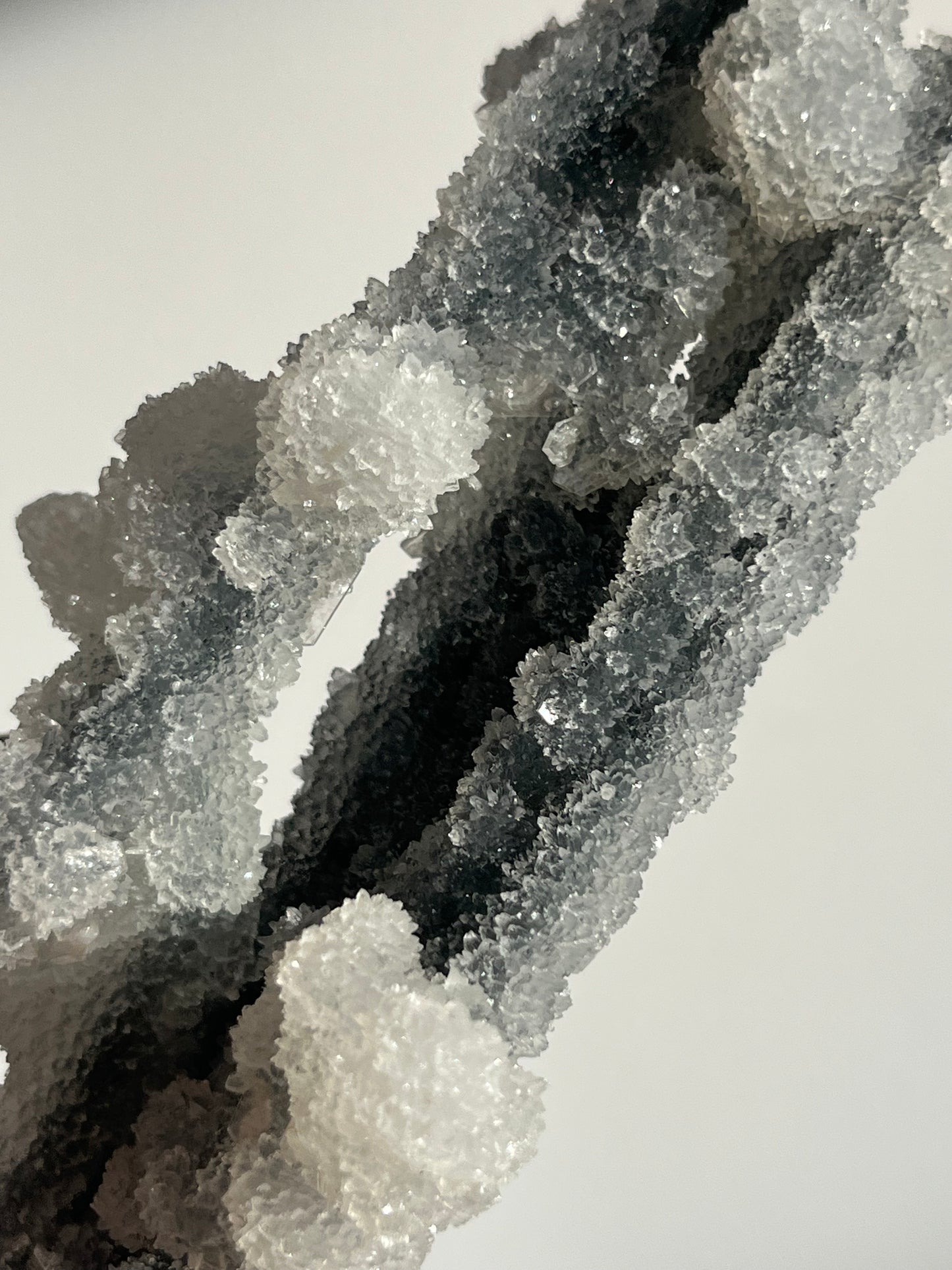 Grey Pseudostalactitic Chalcedony with Clear Heulandite Specimen C
