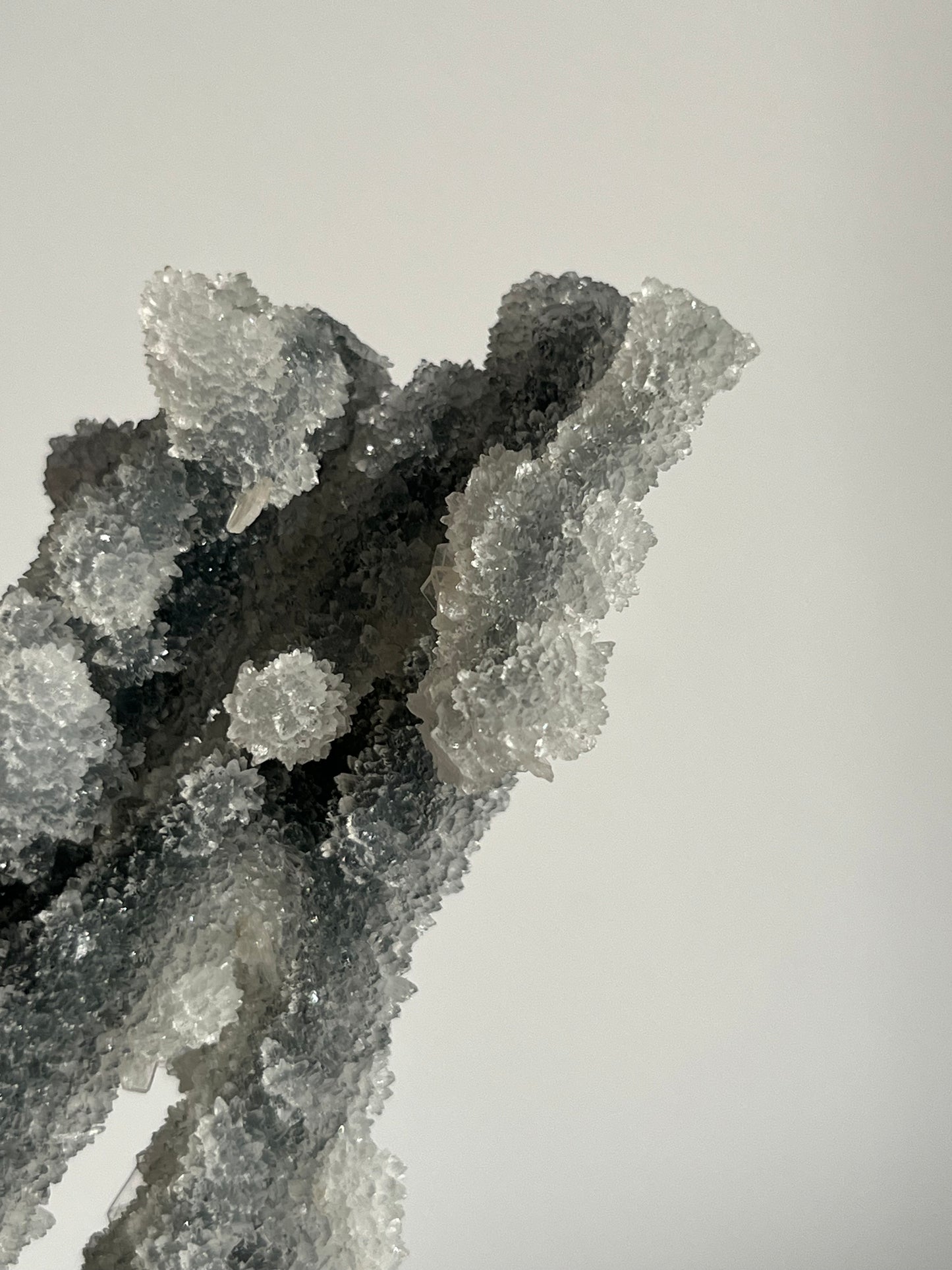 Grey Pseudostalactitic Chalcedony with Clear Heulandite Specimen C