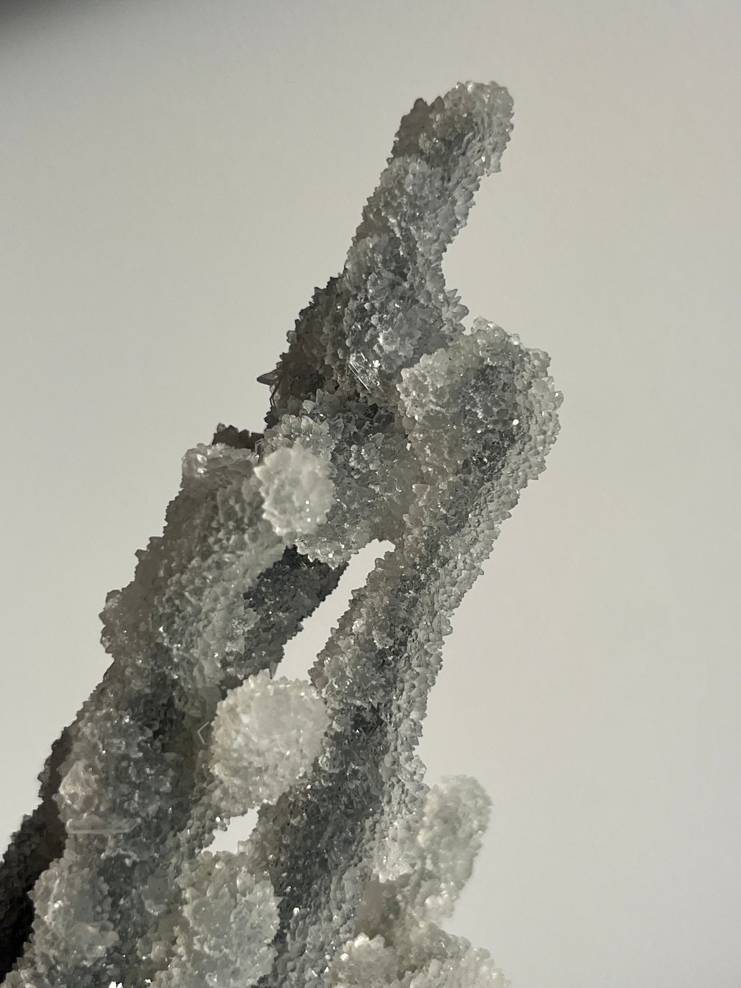 Grey Pseudostalactitic Chalcedony with Clear Heulandite Specimen D