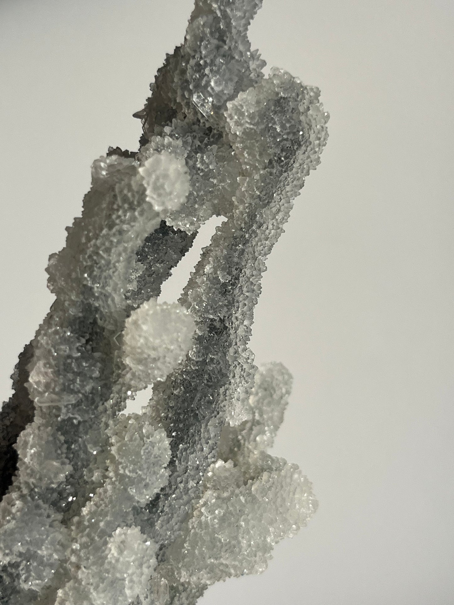 Grey Pseudostalactitic Chalcedony with Clear Heulandite Specimen D