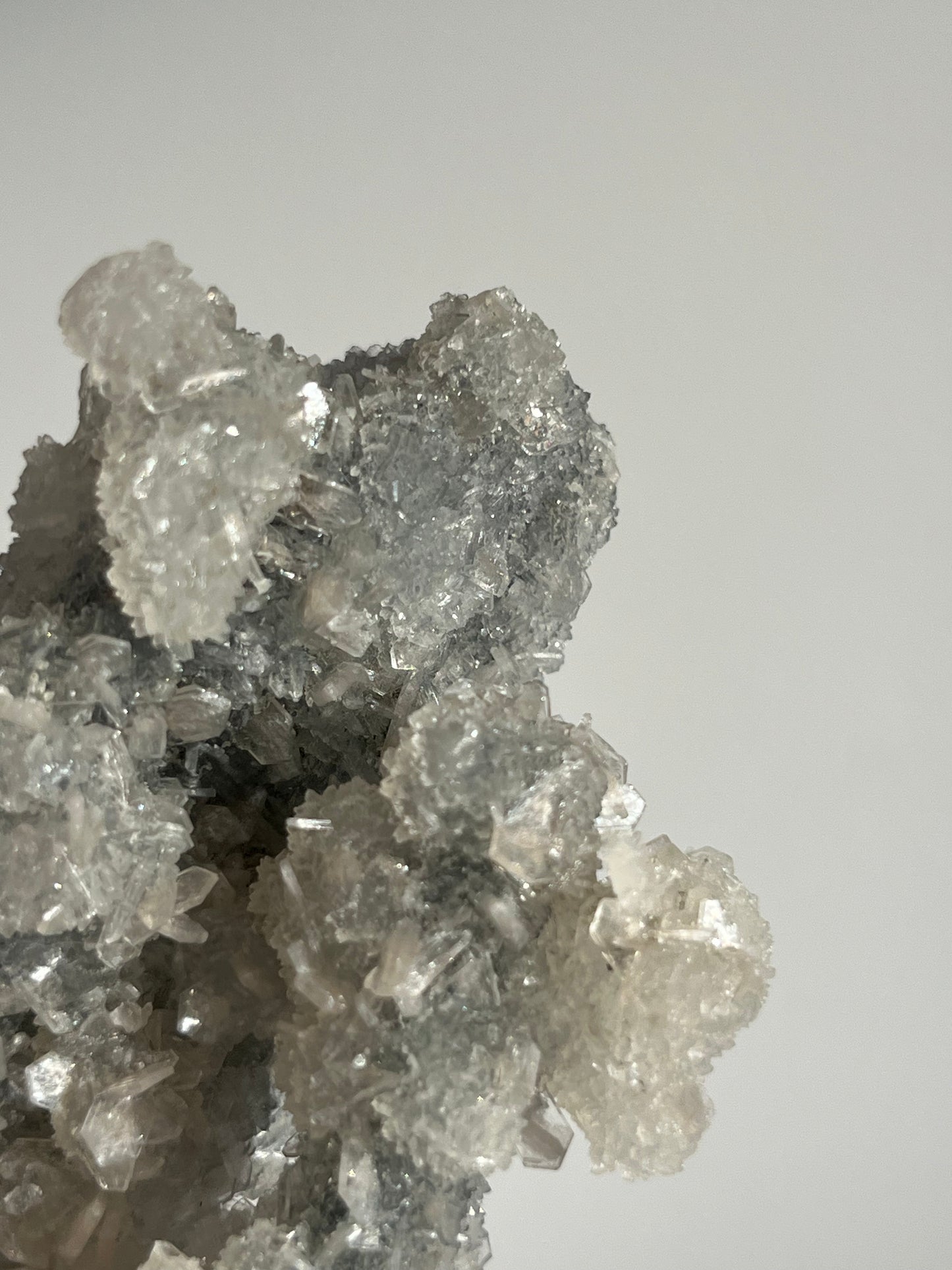 Grey Pseudostalactitic Chalcedony with Clear Heulandite Specimen E