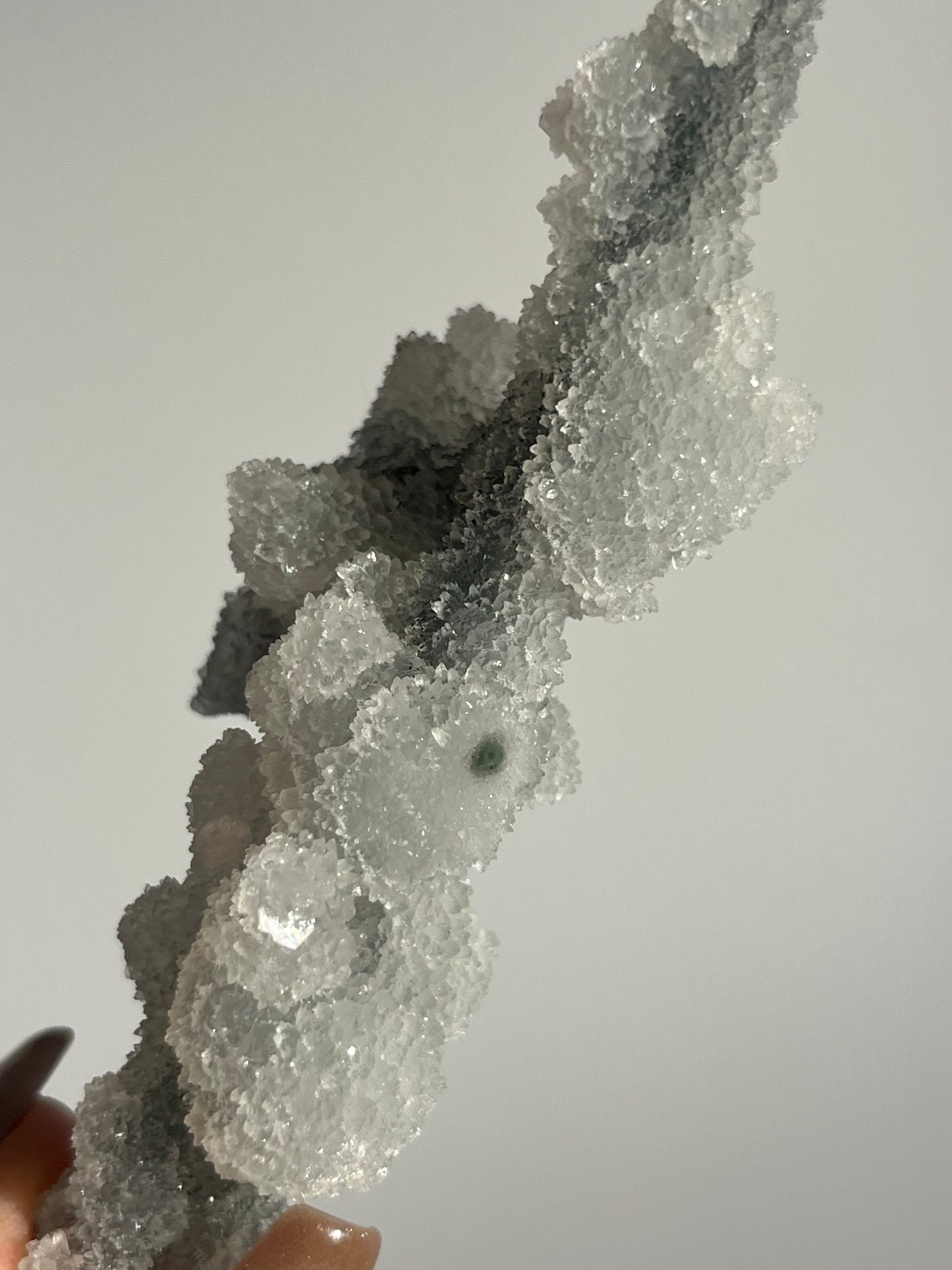 Grey Pseudostalactitic Chalcedony with Clear Heulandite Specimen F