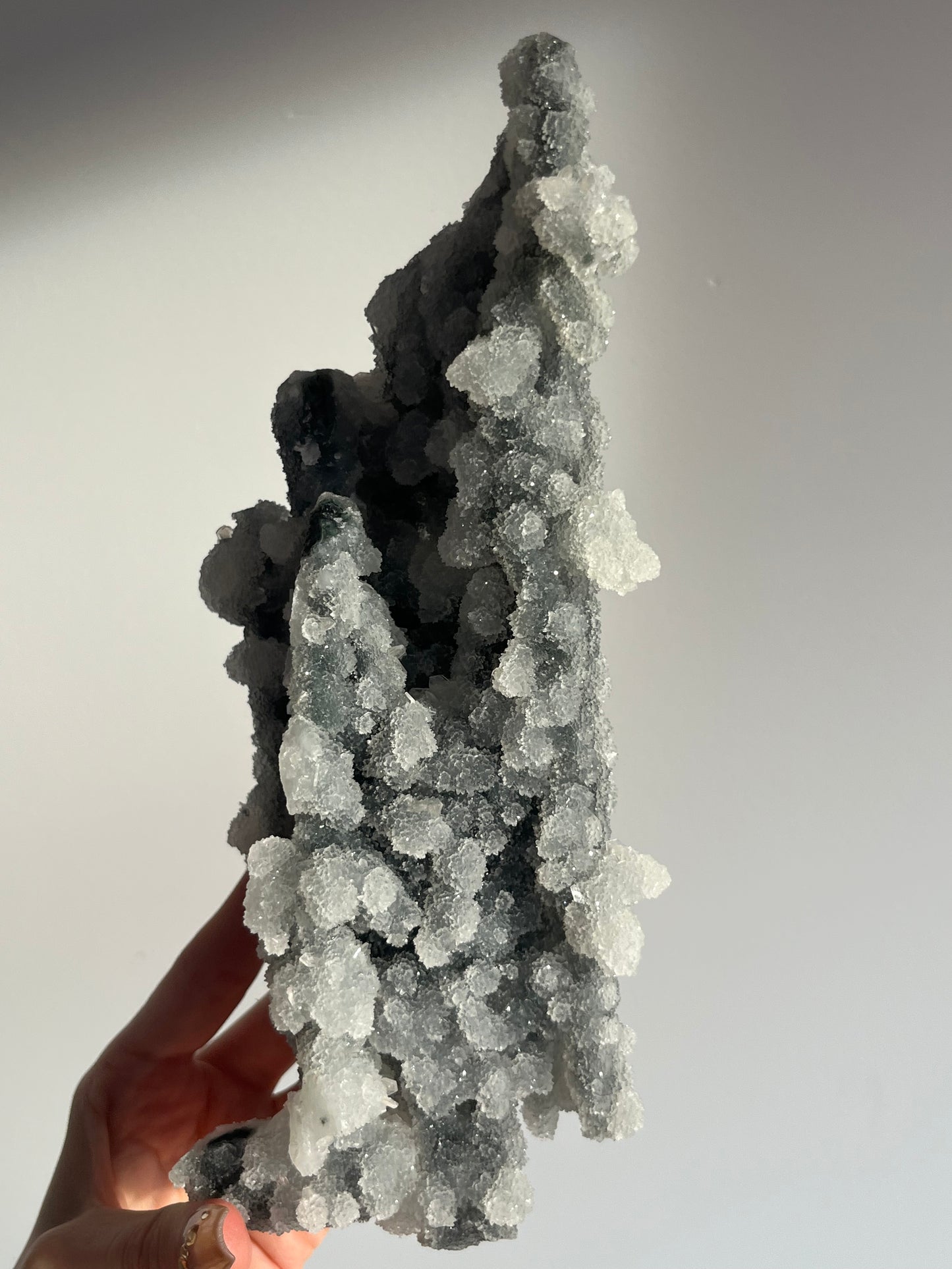 Grey Chalcedony with Clear Heulandite Specimen A
