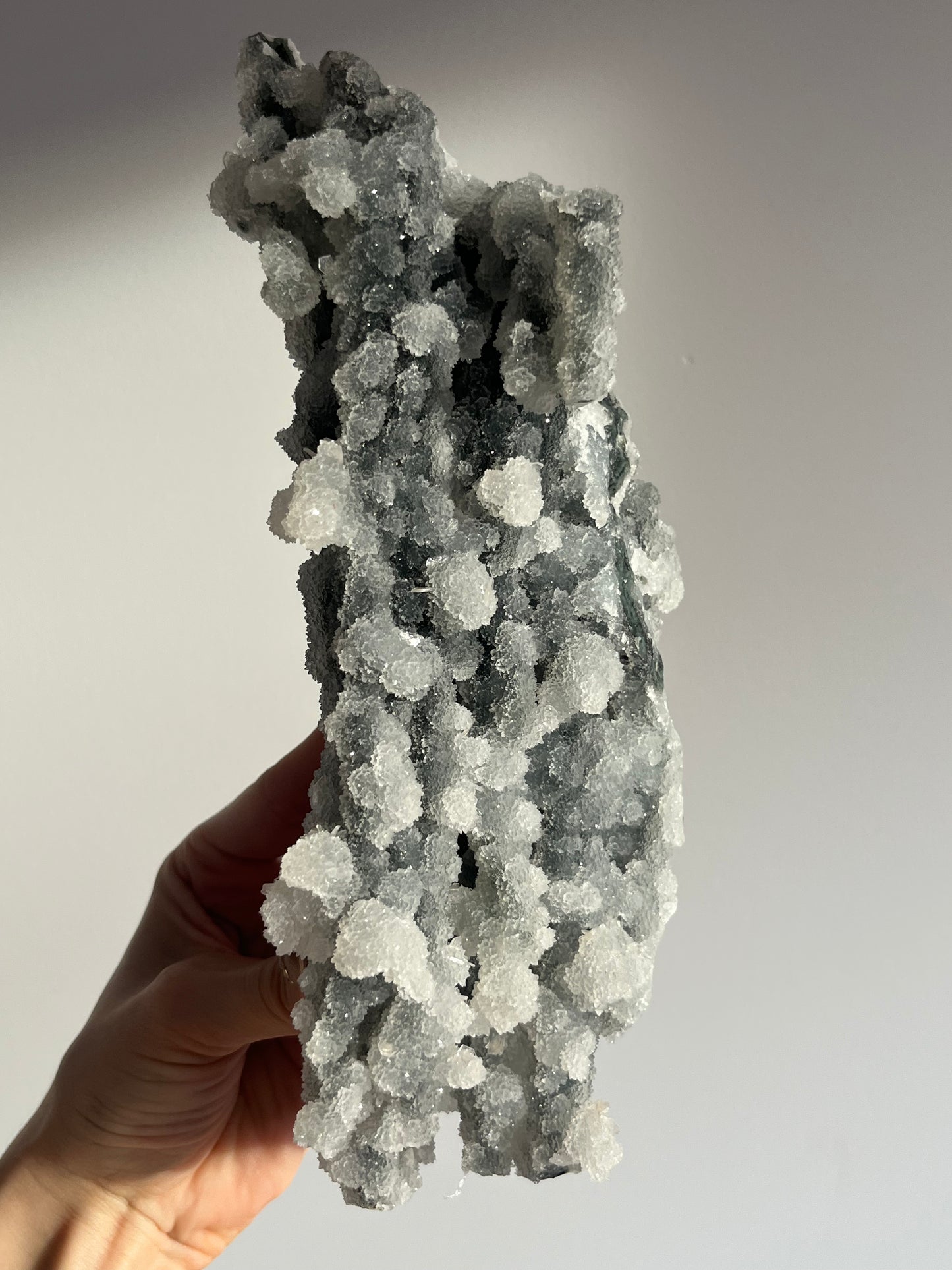 Grey Chalcedony with Clear Heulandite Specimen A