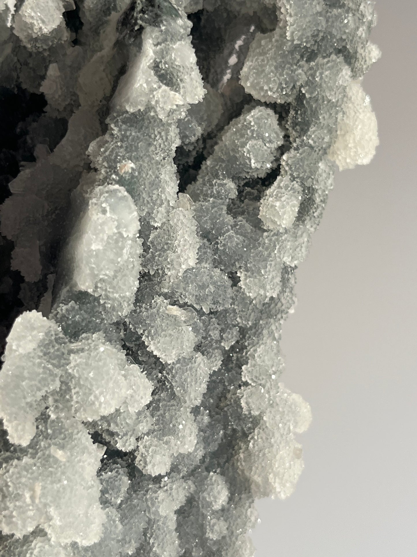 Grey Chalcedony with Clear Heulandite Specimen A