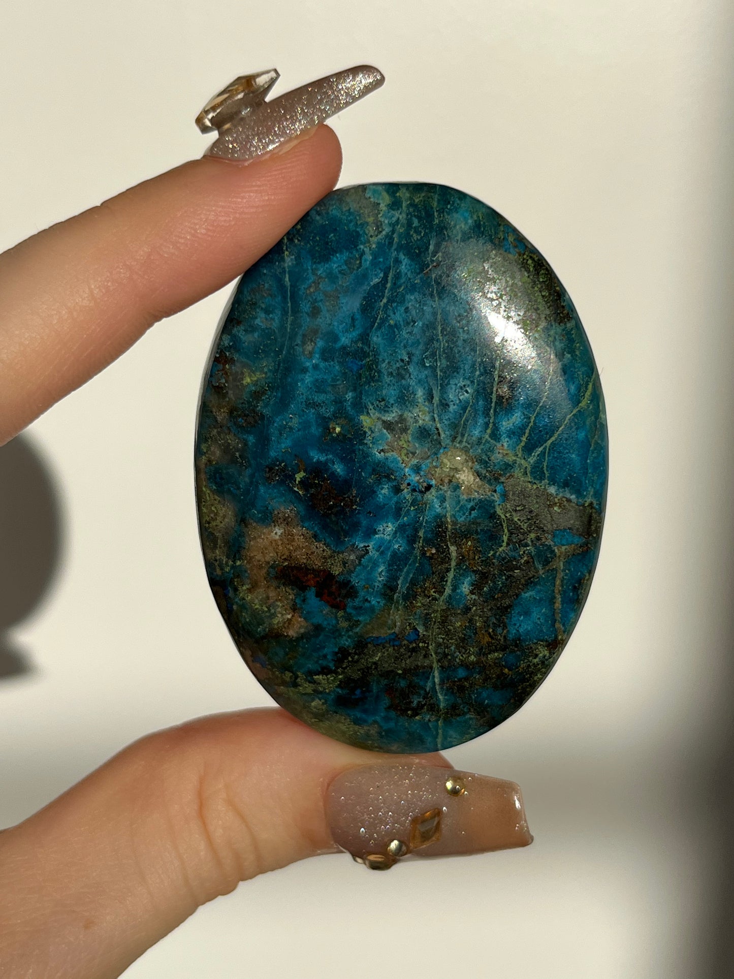 High Grade Shattuckite Palmstone #A