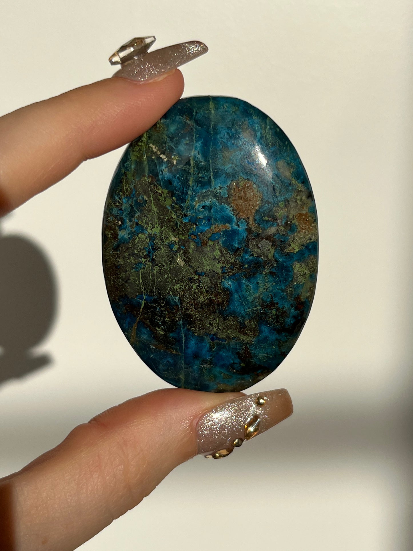 High Grade Shattuckite Palmstone #A